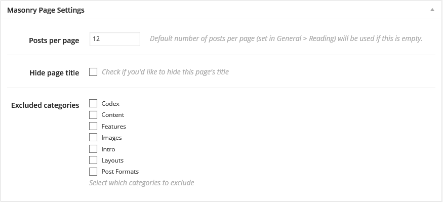 masonry-page-settings